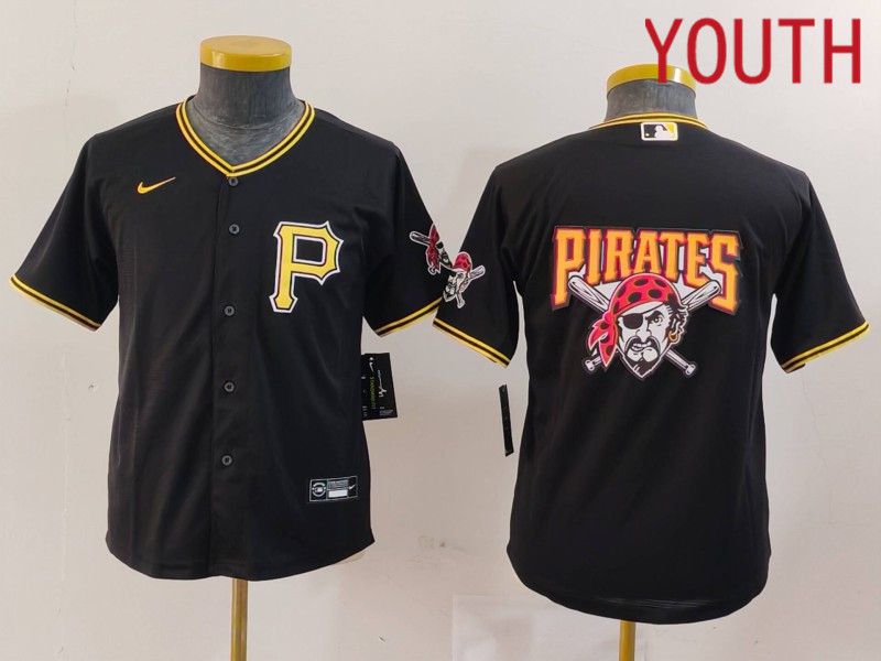 Youth Pittsburgh Pirates Blank Black Game 2024 Nike MLB Jersey style 3->youth mlb jersey->Youth Jersey